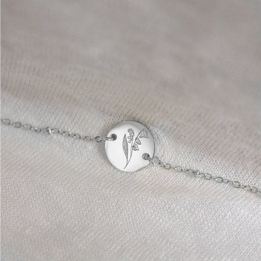Silver Birth Flower Bracelet (can be ordered per month)