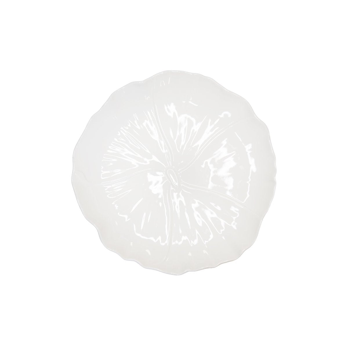 25cm white flower dessert plate
