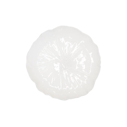 25cm white flower dessert plate