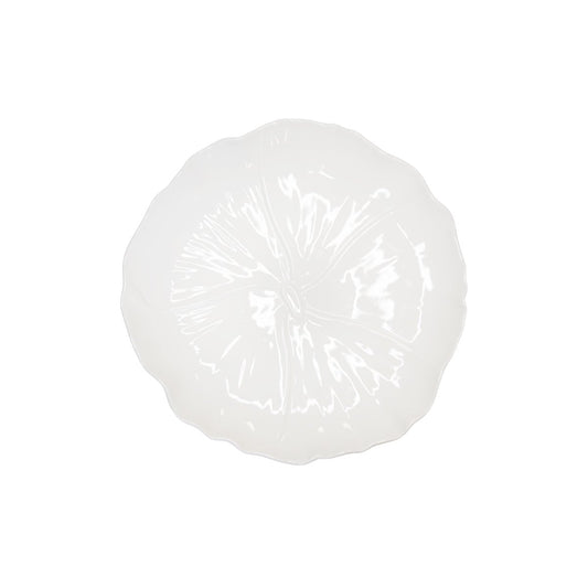 25cm white flower dessert plate