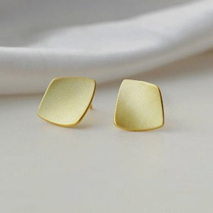 Geometric Frosted Surface Water Drop Ear Studs