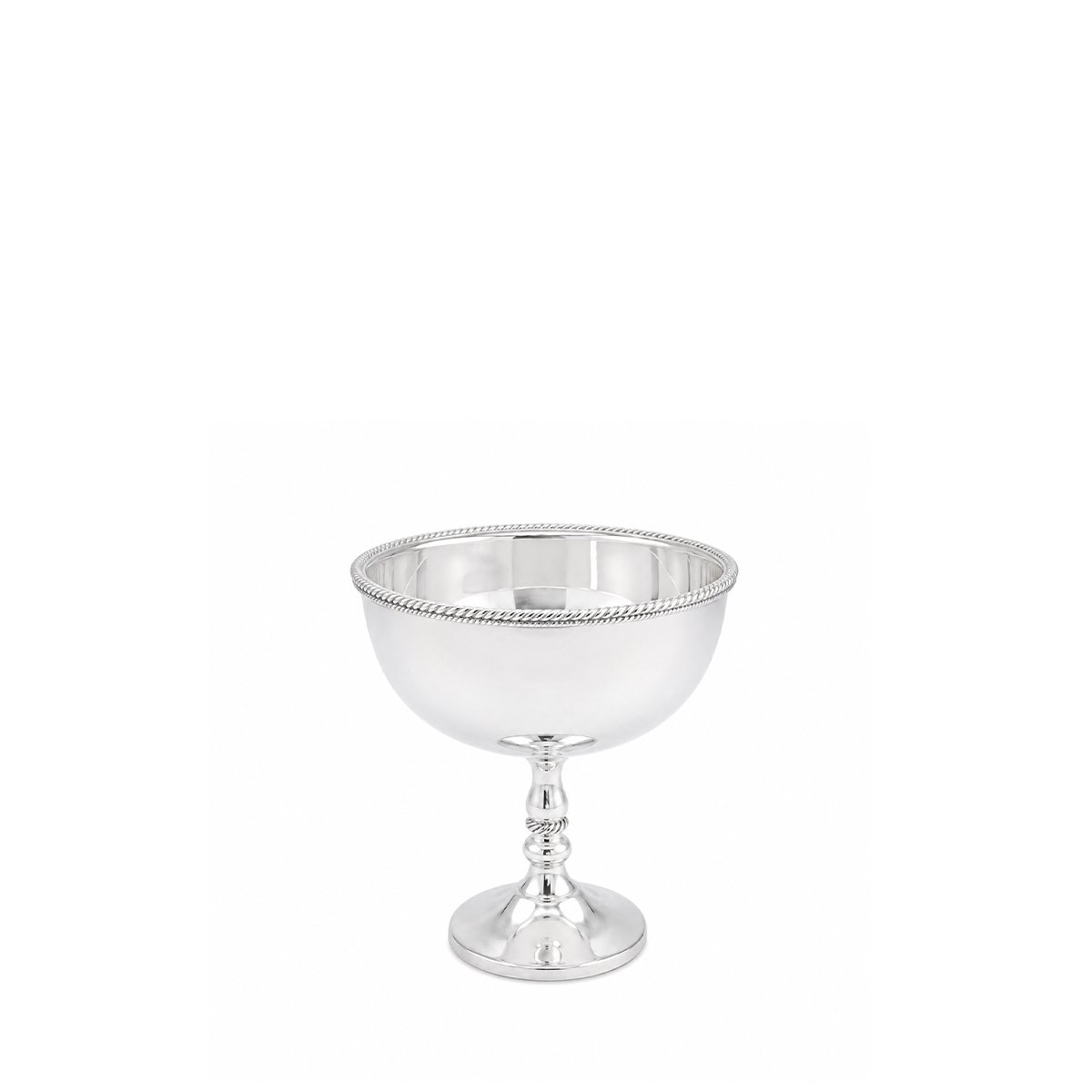 Silver stainless steel fruit bowl