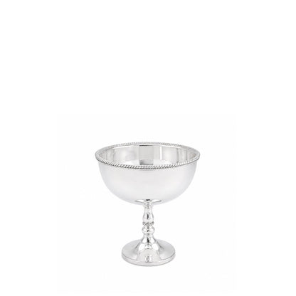Silver stainless steel fruit bowl