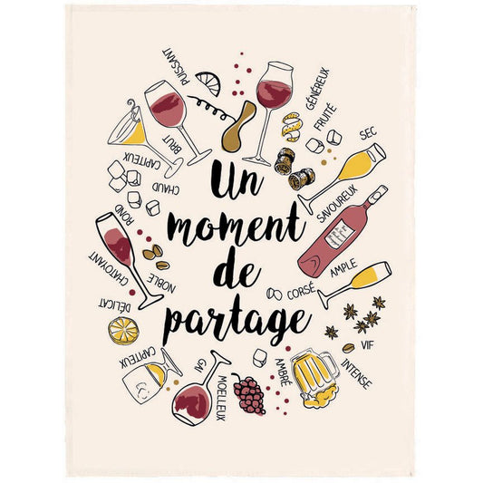 Le Partage Multicolor tea towel 50 x 70