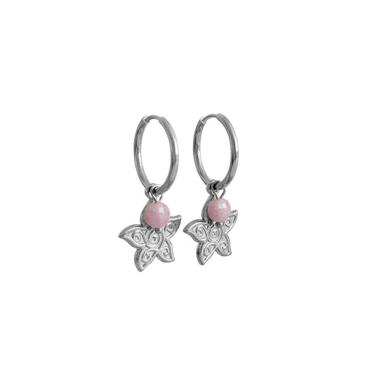 Starfish & Chalcedony Earrings - Silver