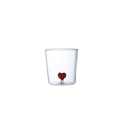Heart water glasses 300ml - set of 4
