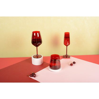 Red champagne flutes - Lot of 6