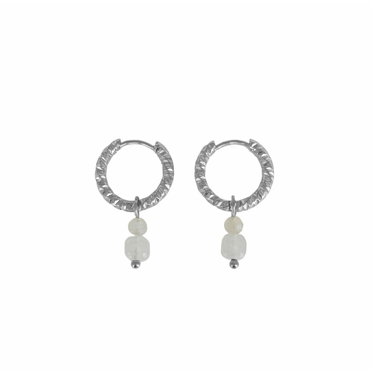 Chalcedone and Moonstone earrings - Silver