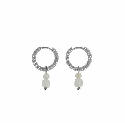 Chalcedone and Moonstone earrings - Silver