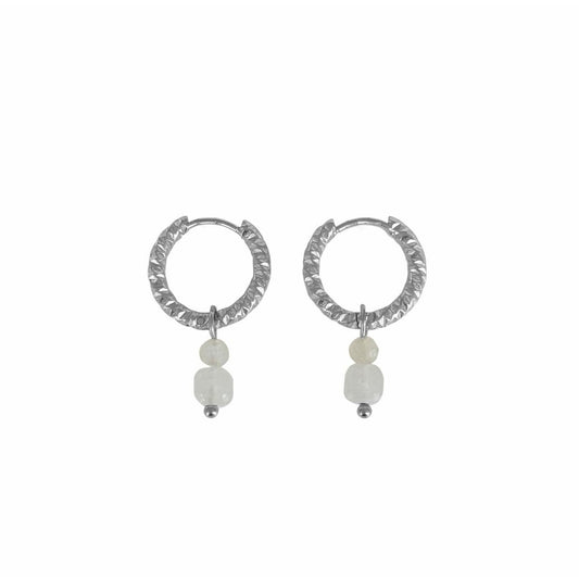 Chalcedone and Moonstone earrings - Silver