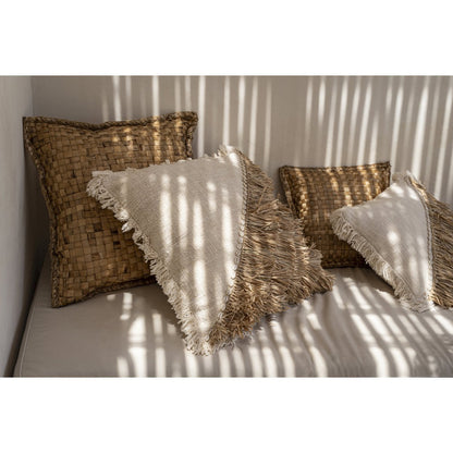 The Raffia Cotton Cushion Cover - Natural White - 60x60