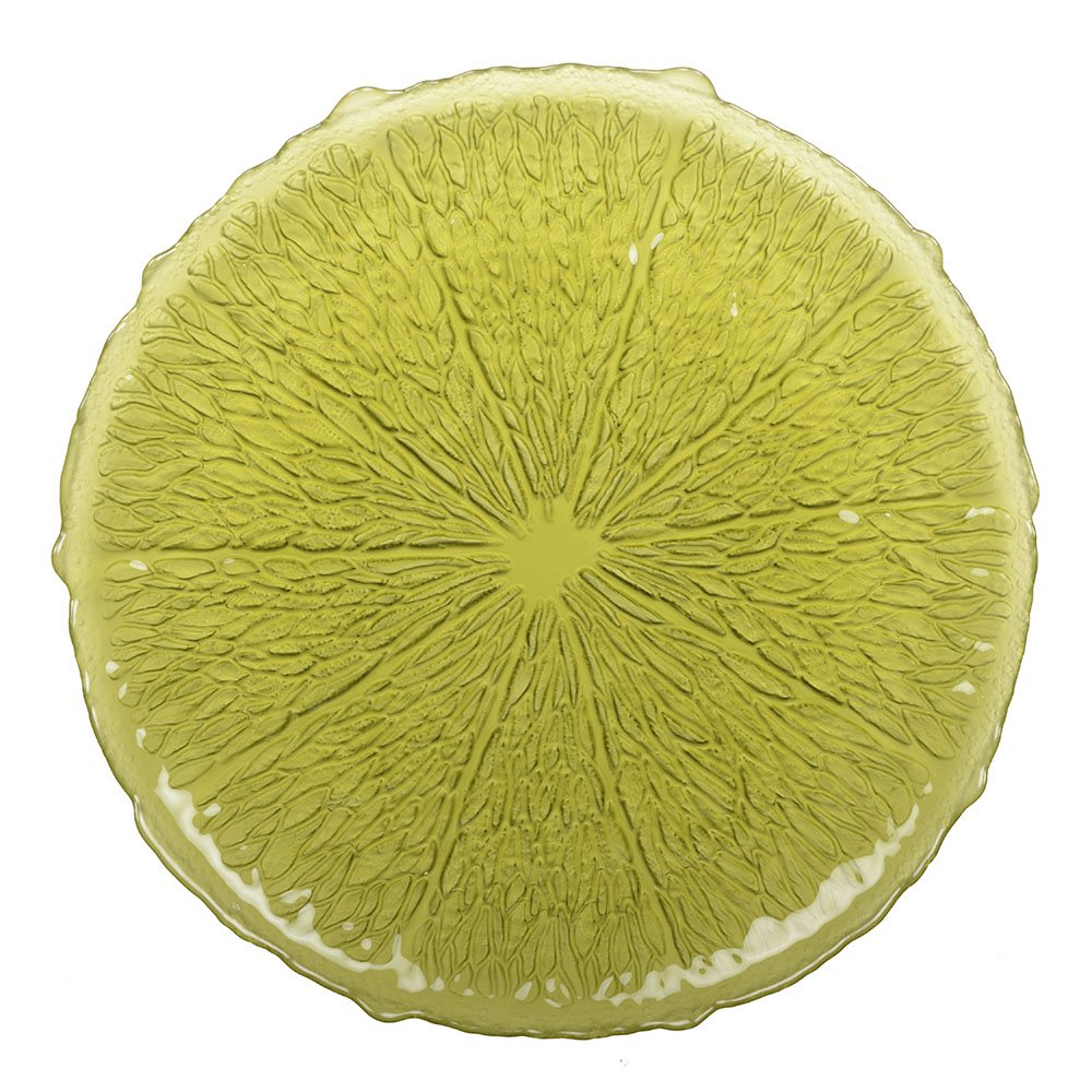 34cm green presentation plate - lemon