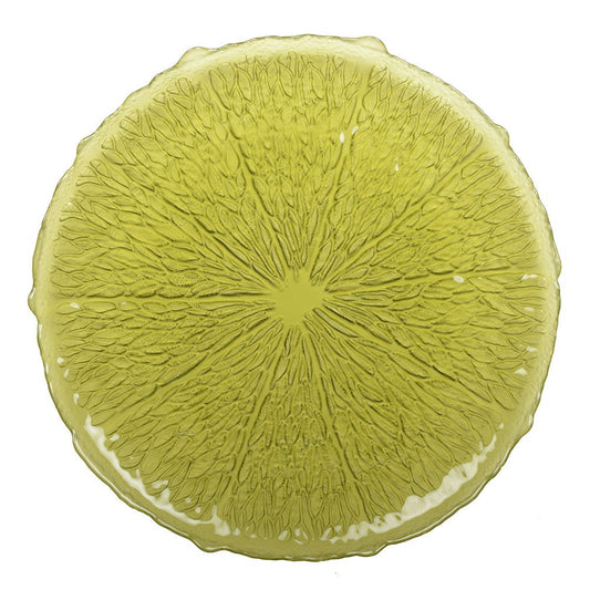 34cm green presentation plate - lemon