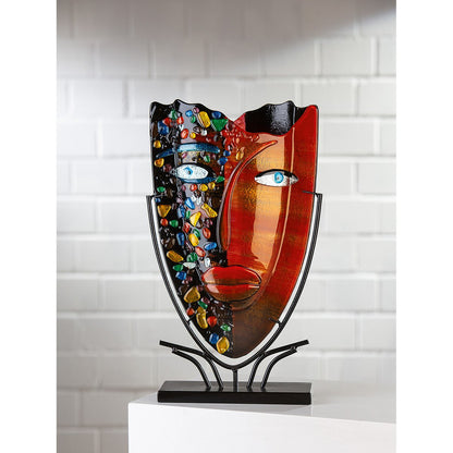 Glasart oval decorative vase Face "Visage"