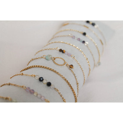 Bracelet Tourmaline & Rutilated Quartz - Gold