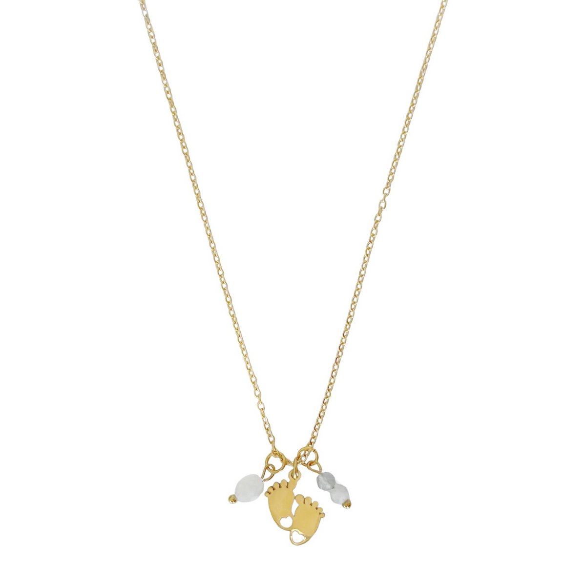 Baby Feet Loving Beginning Necklace - Gold