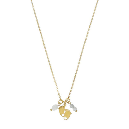 Baby Feet Loving Beginning Necklace - Gold