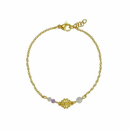 Bracelet Gemstones & Flowers - Gold