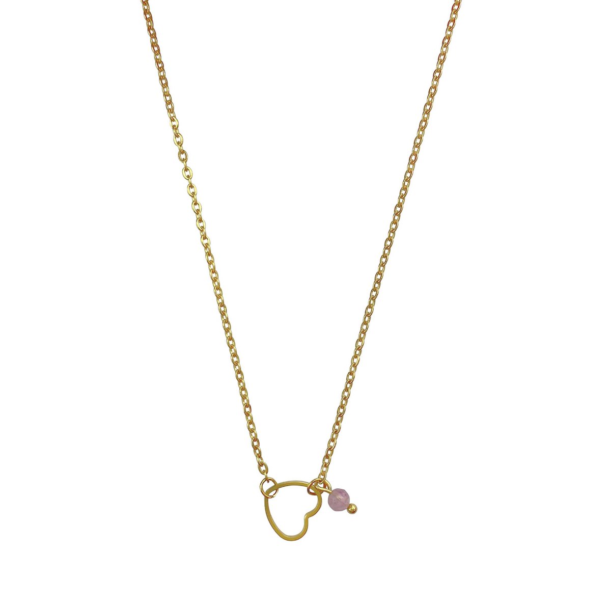 Necklace Heart Tourmaline - Gold