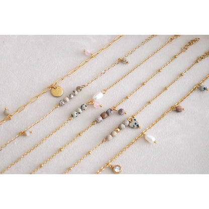 Zebra Feldspar Bracelet - Gold