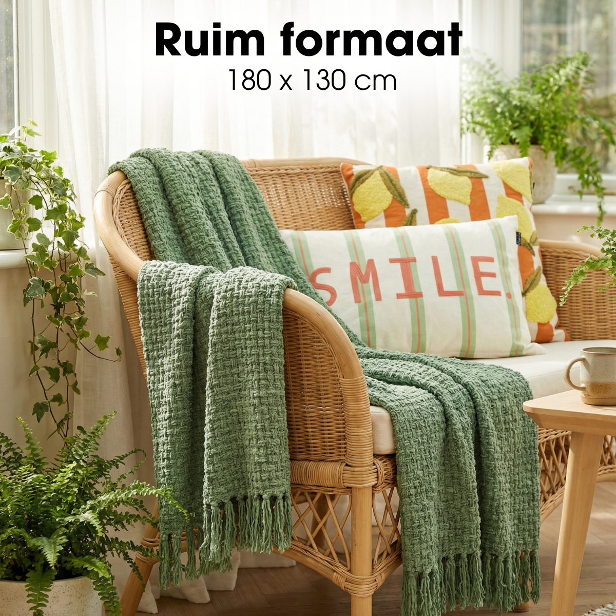 Plaid Cosenza Donkergroen