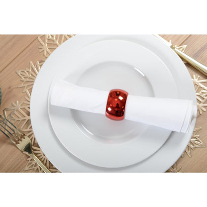 PLAIN RED NAPKIN RING - SET OF 4