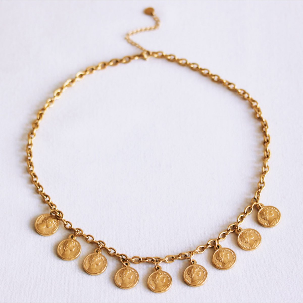 Bold chain necklace with coins