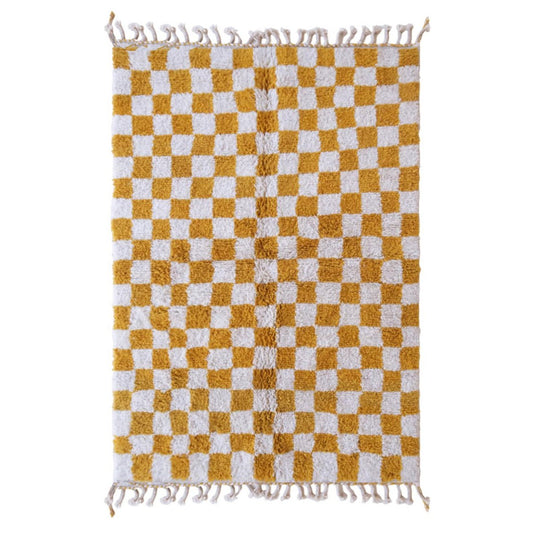 Berber checkered wool rug 156 x 234 cm