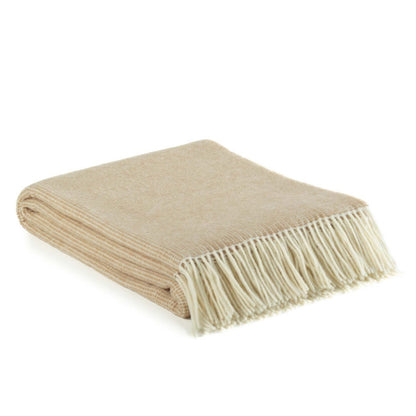 Merino wool Throw Blanket Portofino beige