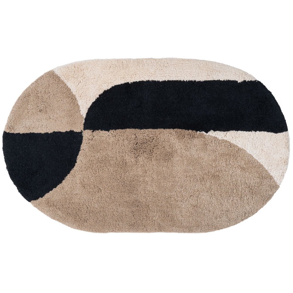 Bath mat Bowie - Taupe Oval 60 x 100 cm