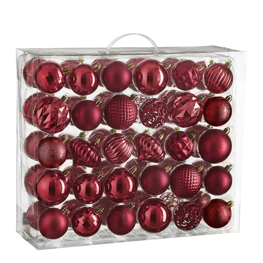 Christmas ball set Dark red
