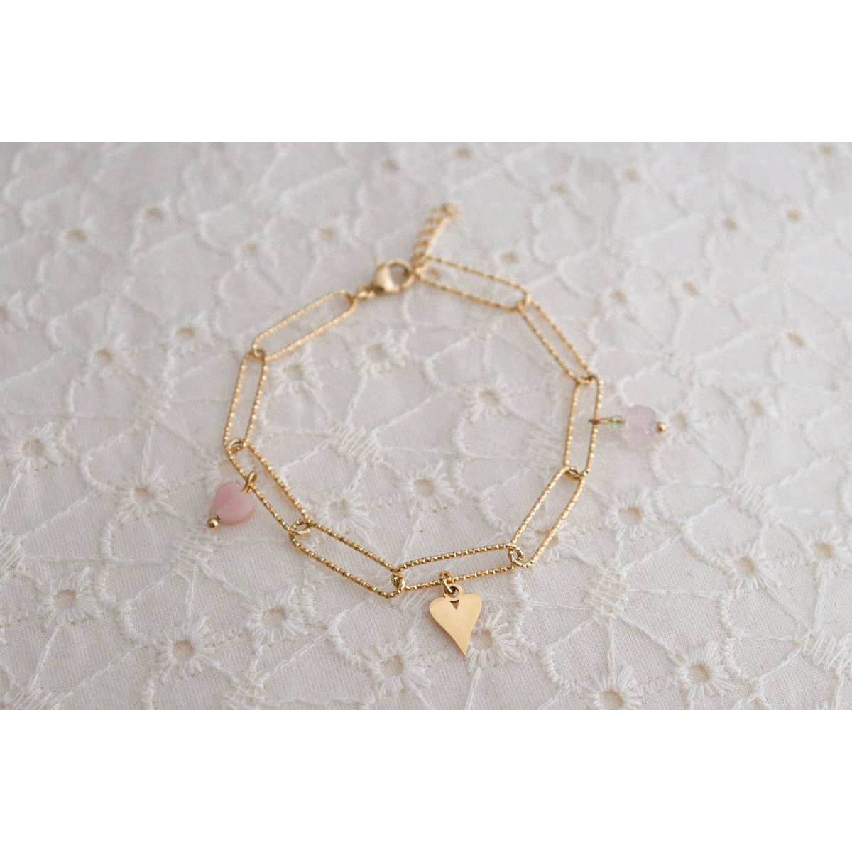 Heart Link Bracelet - Gold