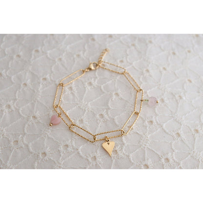 Heart Link Bracelet - Gold