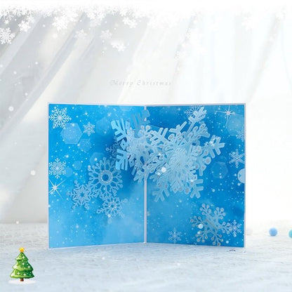 3D Christmas Card - Sparkling Snowflake Design