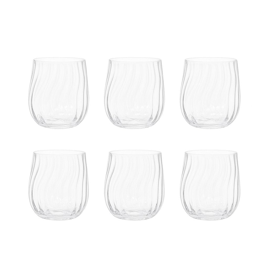 Wave water glasses - Lot of 6