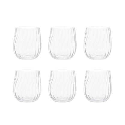 Wave water glasses - Lot of 6