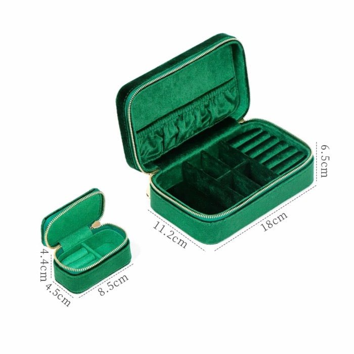 Duel Velvet jewelry box - Emerald green