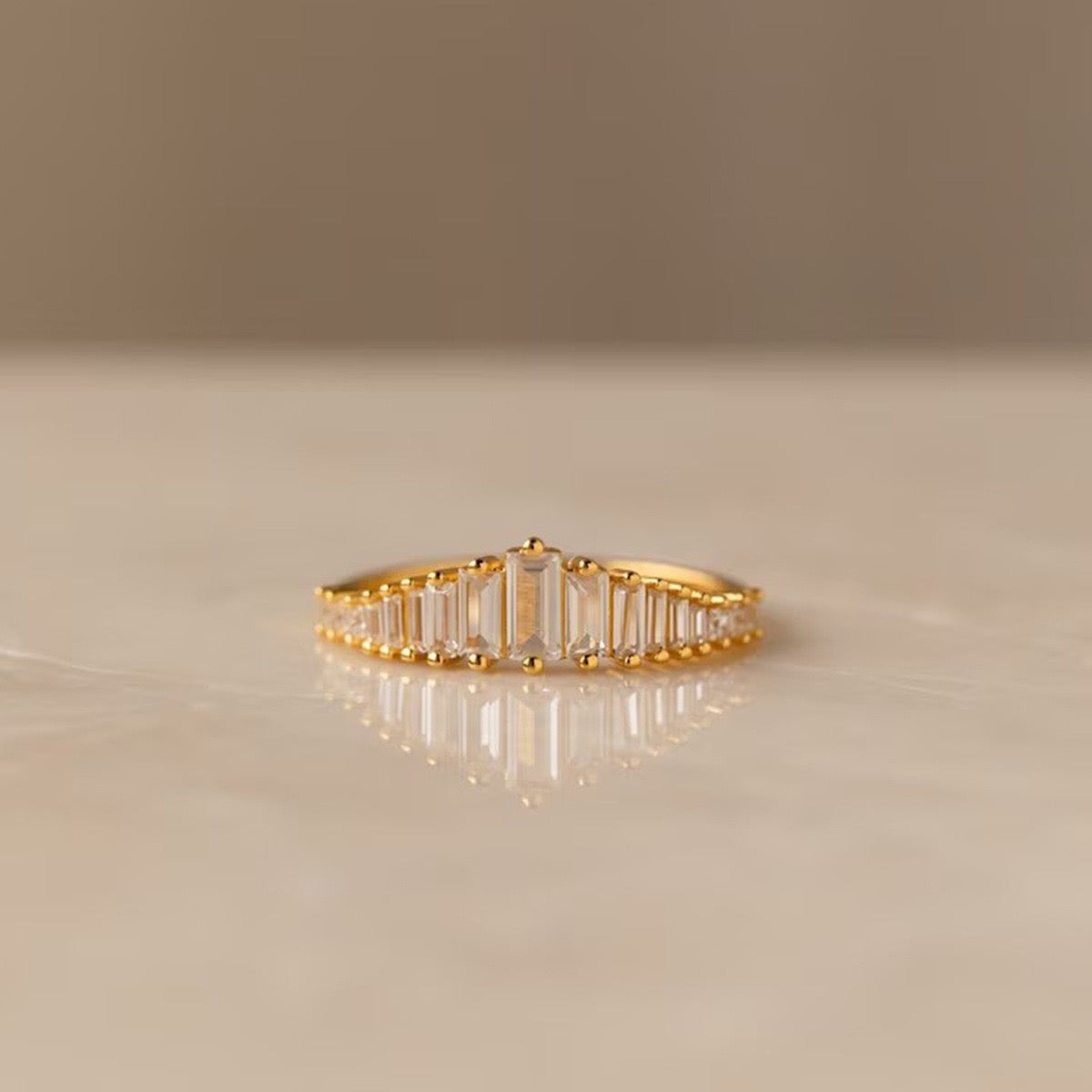Transition Eternity Rings with Emerald-cut Stones