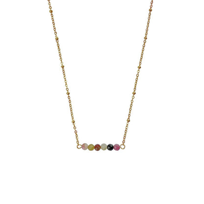 Necklace Watermelon Tourmaline - Gold