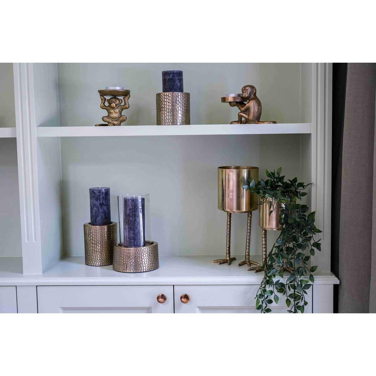 The Croco Candle Holder - Brass - M