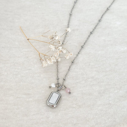 Schelp, Pearl & Jade Necklace - Silver