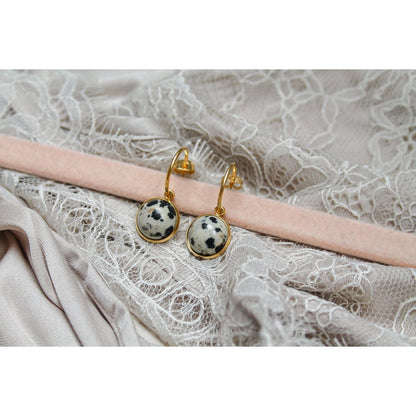 Earrings Dalmatian Jasper - Gold