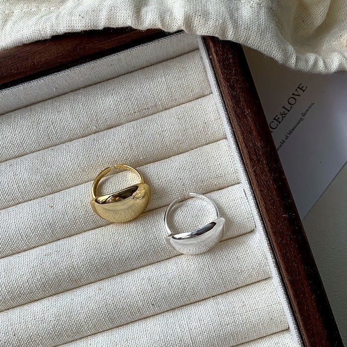 Minimalist Mirror Dot Adjustable Ring