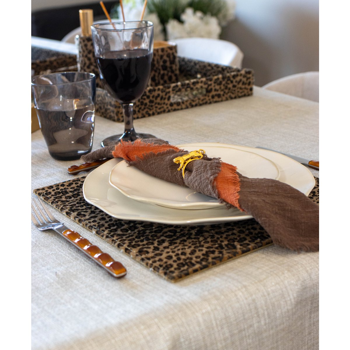 Leopard plate 30x30x0.5cm