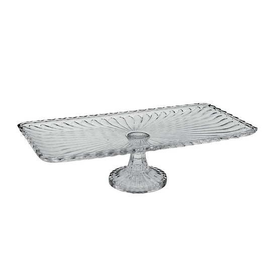 RECTANGULAR GLASS CAKE DISH 18.5X18.5X38CM