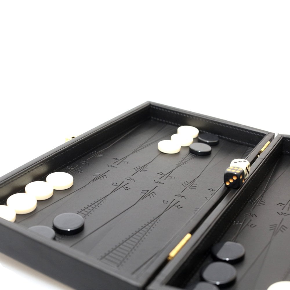 Backgammon/Game game game in a black imitation leather case