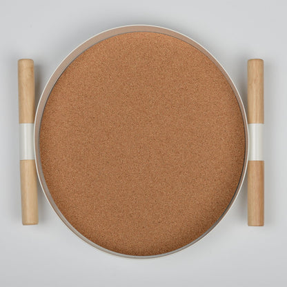 ROUND CORK WHITE TRAY