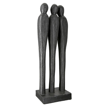 Sculpture 3 people, black H.46 cm