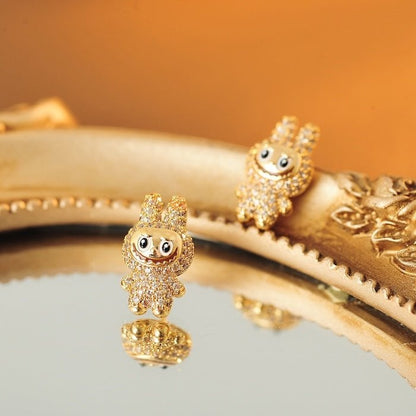 Sparkling Labubu Character Stud Earrings