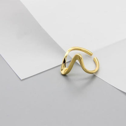 Minimalism geometric ECG heartbeat ring